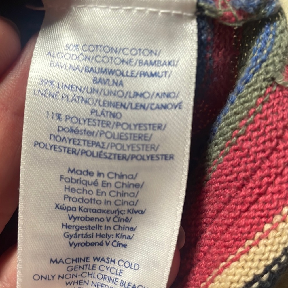 Chaps Linen Top!  Small - Picture 5 of 6